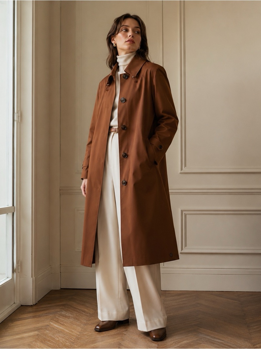Burberry Women’s Hooded Single-Breasted Coat with hood New US4 - Picture 3 of 14